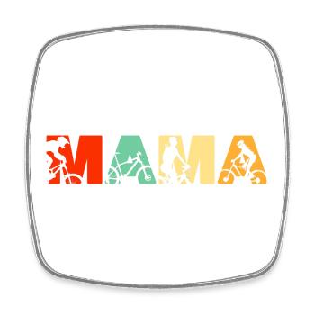 Mountain Biking Mama Off Road Cycling - Square fridge magnet - white - Front