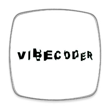 VibeCoder Glitch Neon - Square fridge magnet - white - Front