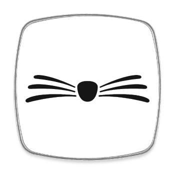 Moustaches de chat - Magnet carré - blanc - Devant