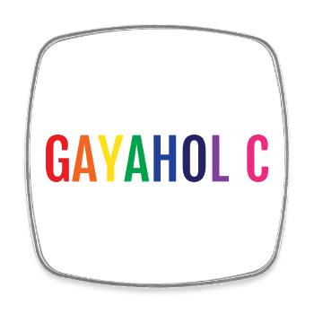 Gayaholic Pride Rainbow LGBTQ Alphabet Art - Square fridge magnet - white - Front