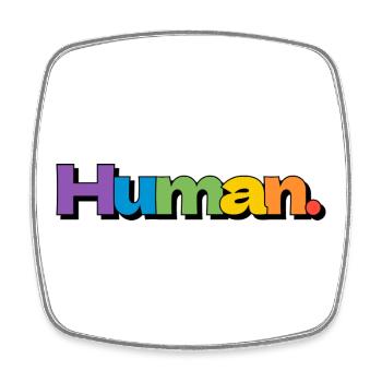 Typographie colorée de la fierté arc-en-ciel humaine - Magnet carré - blanc - Devant