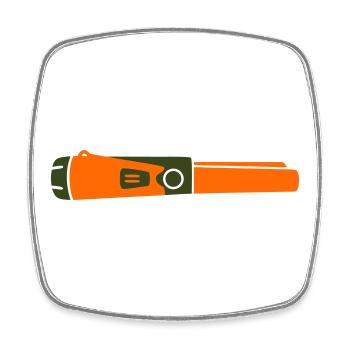 Pinpointer Probe Detectorist - Square fridge magnet - white - Front