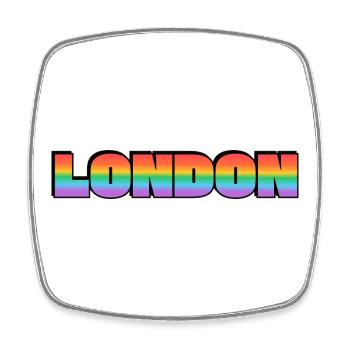 London LGBTQ Rainbow - Magnet carré - blanc - Devant