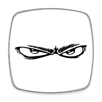 Night Eyes Black & White - Square fridge magnet - white - Front