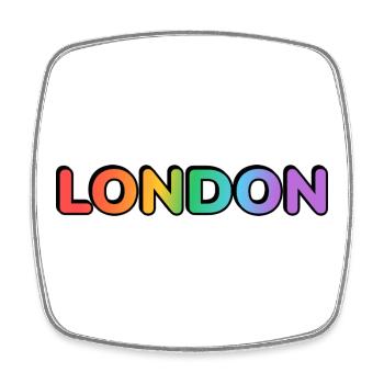 London LGBTQ Rainbow - Magnet carré - blanc - Devant