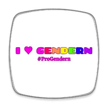 I Love Gendern Geschenkidee Pro Gendern  - Viereckiger Kühlschrankmagnet - Weiß - Vorne