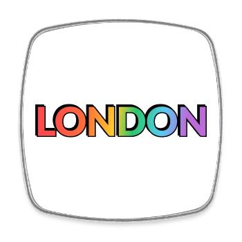 London LGBTQ Rainbow - Magnet carré - blanc - Devant