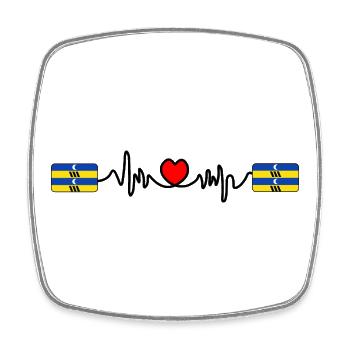 Ameland Pulse-Logo – Inselstil - Viereckiger Kühlschrankmagnet - Weiß - Vorne