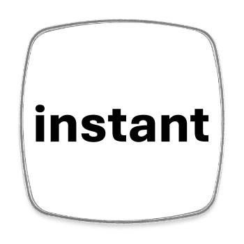 instant - Viereckiger Kühlschrankmagnet - Weiß - Vorne