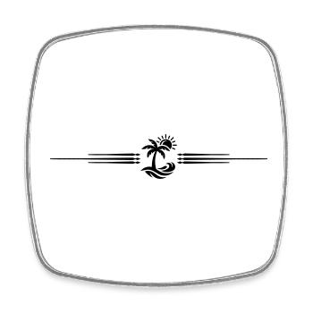 Palm Tree Beach Sea Icon - Square fridge magnet - white - Front