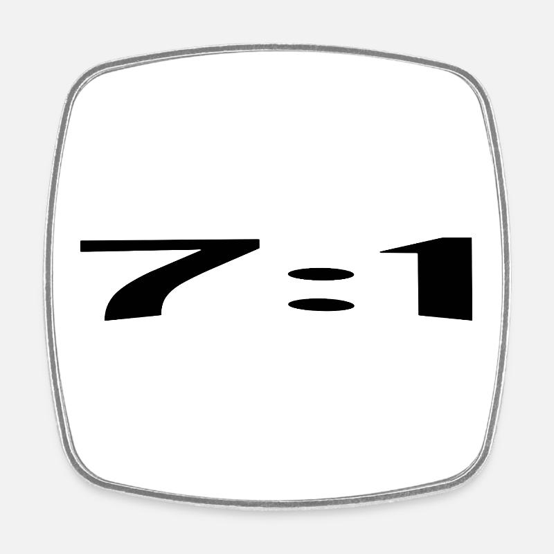 7:1, a perfect score - Square fridge magnet - white