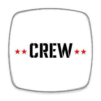 Crew mit Sterne - Viereckiger Kühlschrankmagnet - Weiß - Vorne