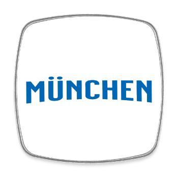 München - Viereckiger Kühlschrankmagnet - Weiß - Vorne