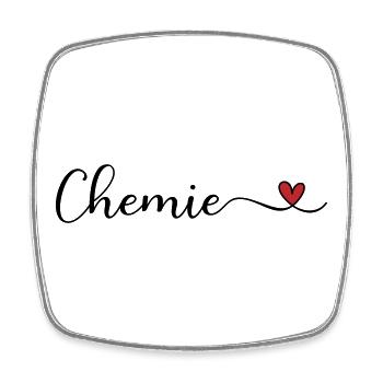 Chemie - Viereckiger Kühlschrankmagnet - Weiß - Vorne