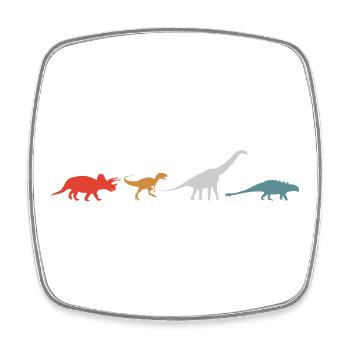 Dino Dinosaur Rétro - Magnet carré - blanc - Devant