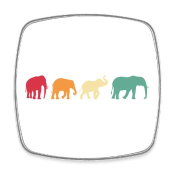 Elefant Vintage Geschenk Afrika - Viereckiger Kühlschrankmagnet - Weiß - Vorne