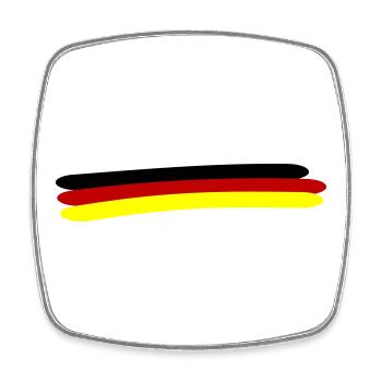 Deutschland Fahne Linie - Viereckiger Kühlschrankmagnet - Weiß - Vorne