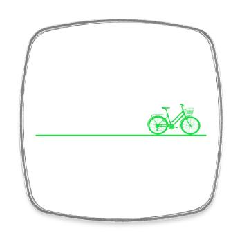 Bicycle Heart Line Bicycle Race - Square fridge magnet - white - Front