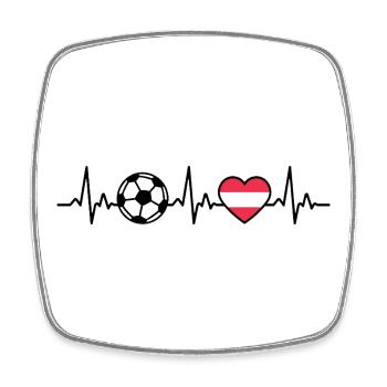 Austria Football Heartbeat Austria - Square fridge magnet - white - Front