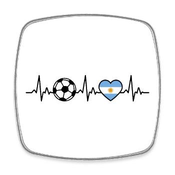 Football argentin Heartbeat Argentin - Magnet carré - blanc - Devant