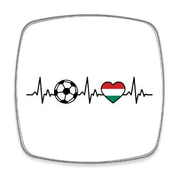 Hungary Football Heartbeat Hungarian Hungarian - Square fridge magnet - white - Front