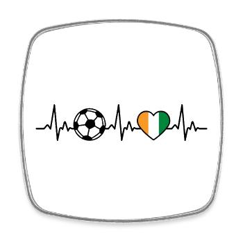 Côte d'Ivoire Football Heartbeat Côte d'Ivoire - Square fridge magnet - white - Front