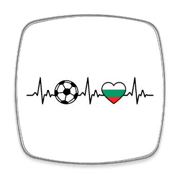 Football Bulgarie Heartbeat Bulgarie - Magnet carré - blanc - Devant