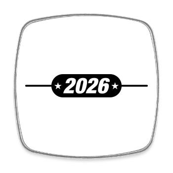 2026 year - Square fridge magnet - white - Front