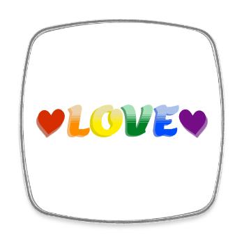 T-shirt arc-en-ciel Love is Love | Cœur du Mois de la Fierté - Magnet carré - blanc - Devant