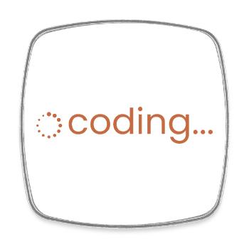 le codage... Chargement du spinner pour programmeurs et développeurs - Magnet carré - blanc - Devant