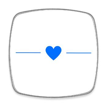 Blaues Herz mit Linien | Minimal Design - Viereckiger Kühlschrankmagnet - Weiß - Vorne