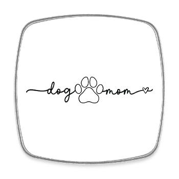 Maman de chien avec cœur patte maman de chien - Magnet carré - blanc - Devant