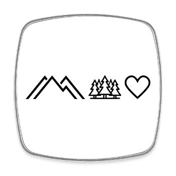 Cœur d’arbre de montagne en plein air - Magnet carré - blanc - Devant