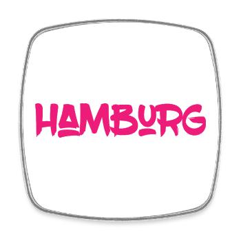 Hamburg - Hansestadt - Alster - Elbe - Hafen - Viereckiger Kühlschrankmagnet - Weiß - Vorne