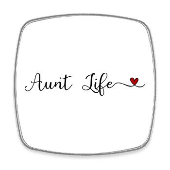 Aunt Life - Square fridge magnet - white - Front
