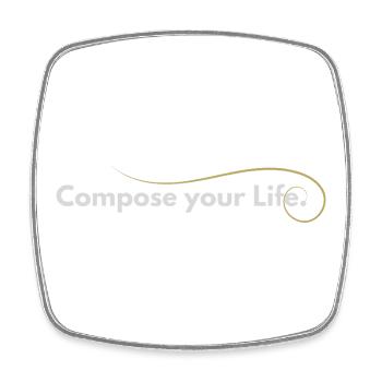Compose Your Life – Lebenseinstellung für Macher - Viereckiger Kühlschrankmagnet - Weiß - Vorne