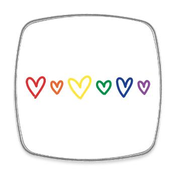 Hearts rainbow - Viereckiger Kühlschrankmagnet - Weiß - Vorne