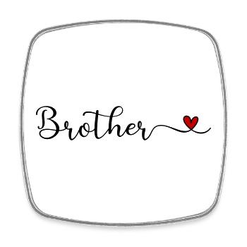 Bruder - Bruderherz - Viereckiger Kühlschrankmagnet - Weiß - Vorne