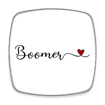 Cadeau de typographie Boomer Heart - Magnet carré - blanc - Devant