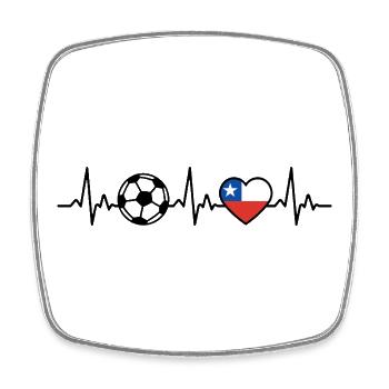 Chile Football Heartbeat Chile - Magnet carré - blanc - Devant