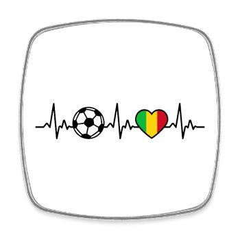 Mali Football Heartbeat Mali - Magnet carré - blanc - Devant