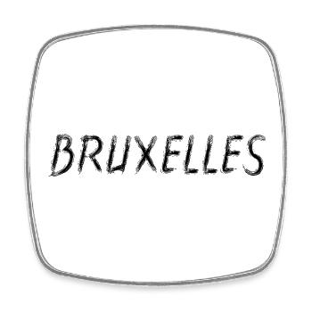 Bruxelles Belgium - Brush Stroke City Black - Magnet carré - blanc - Devant