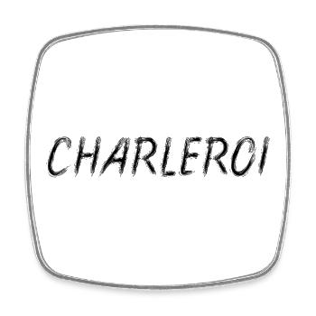Charleroi Belgium - Brush Stroke City Black - Magnet carré - blanc - Devant