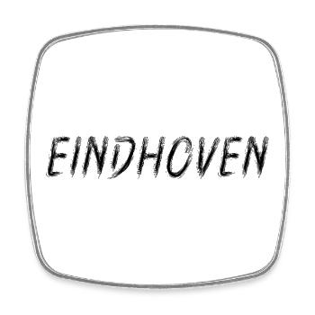 Eindhoven Niederlande – Brush Stroke City Black - Viereckiger Kühlschrankmagnet - Weiß - Vorne