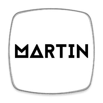 First name Martin - Square fridge magnet - white - Front