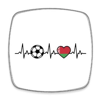 Belarus Football Heartbeat Belarus - Square fridge magnet - white - Front