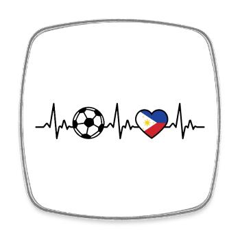 Philippines Football Heartbeat Philippines - Magnet carré - blanc - Devant