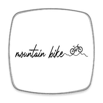 Bicycle Mountain Bike Mtb Cyclist - Square fridge magnet - white - Front