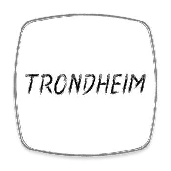 Trondheim Lettrage Pinceau Noir - Magnet carré - blanc - Devant