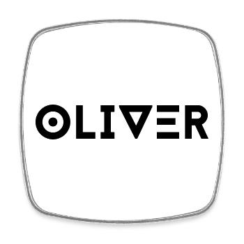 Prénom Oliver - Magnet carré - blanc - Devant